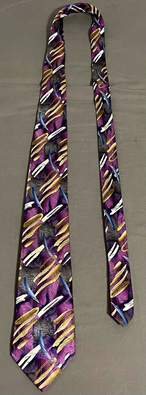 J. Garcia Zoot Silk Tie Collection 54 Purple Abstract Grateful Dead Vintage